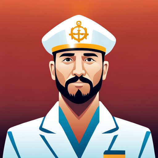 A vector graphics man in naval uniform.